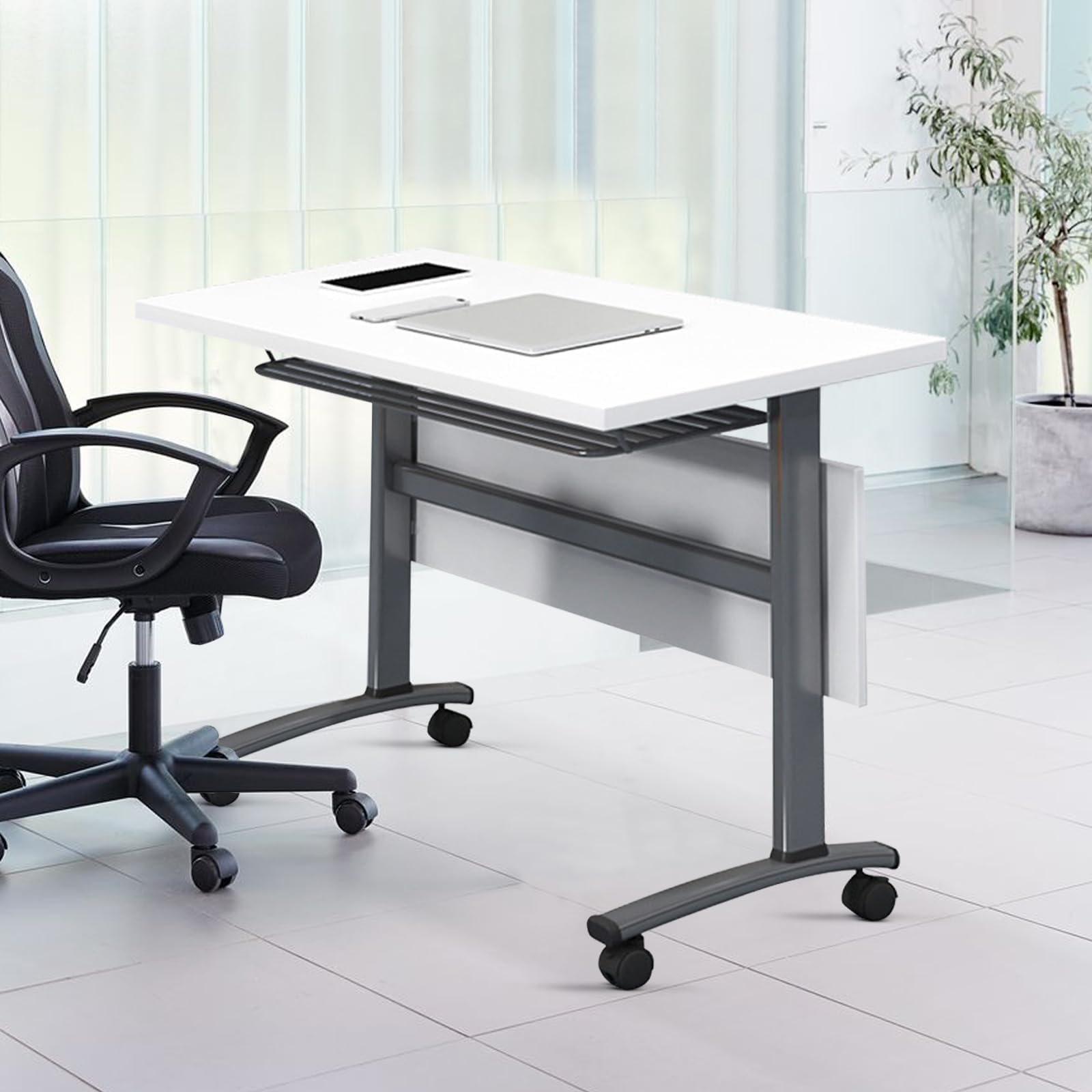 Mobile Folding Conference Table with Wheels