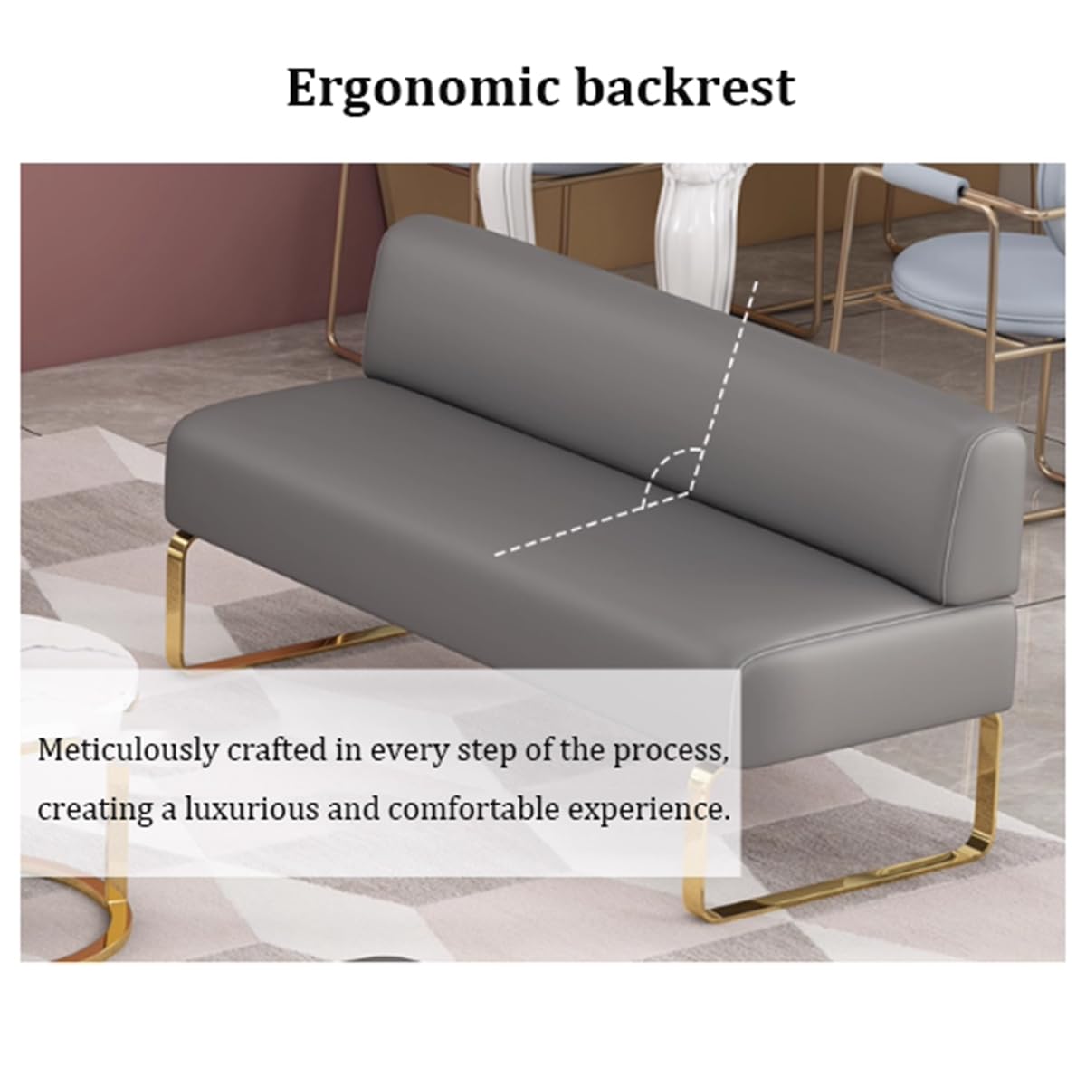 Reception Bench with Backrest for Waiting Areas