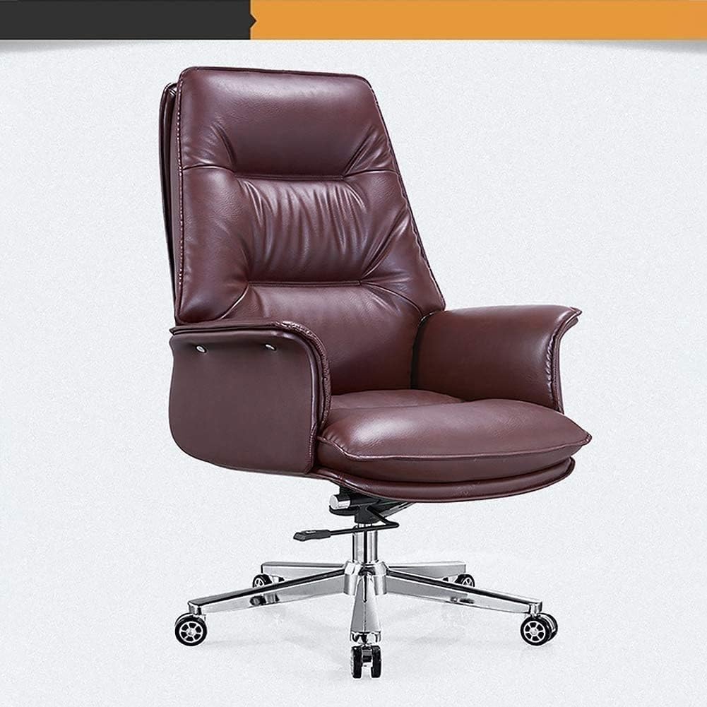 High-Back PU Leather Office Chair with Lumbar Support