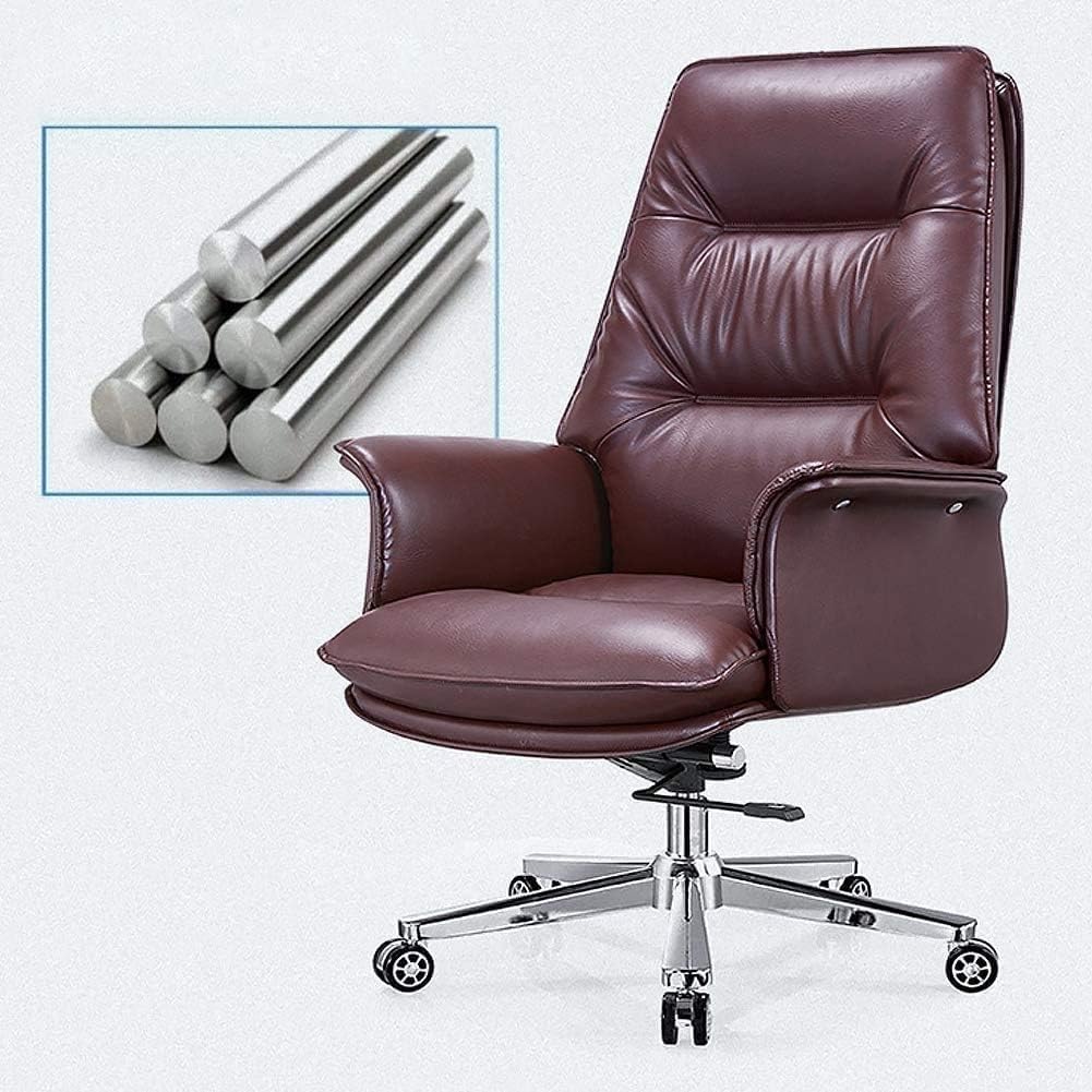 High-Back PU Leather Office Chair with Lumbar Support