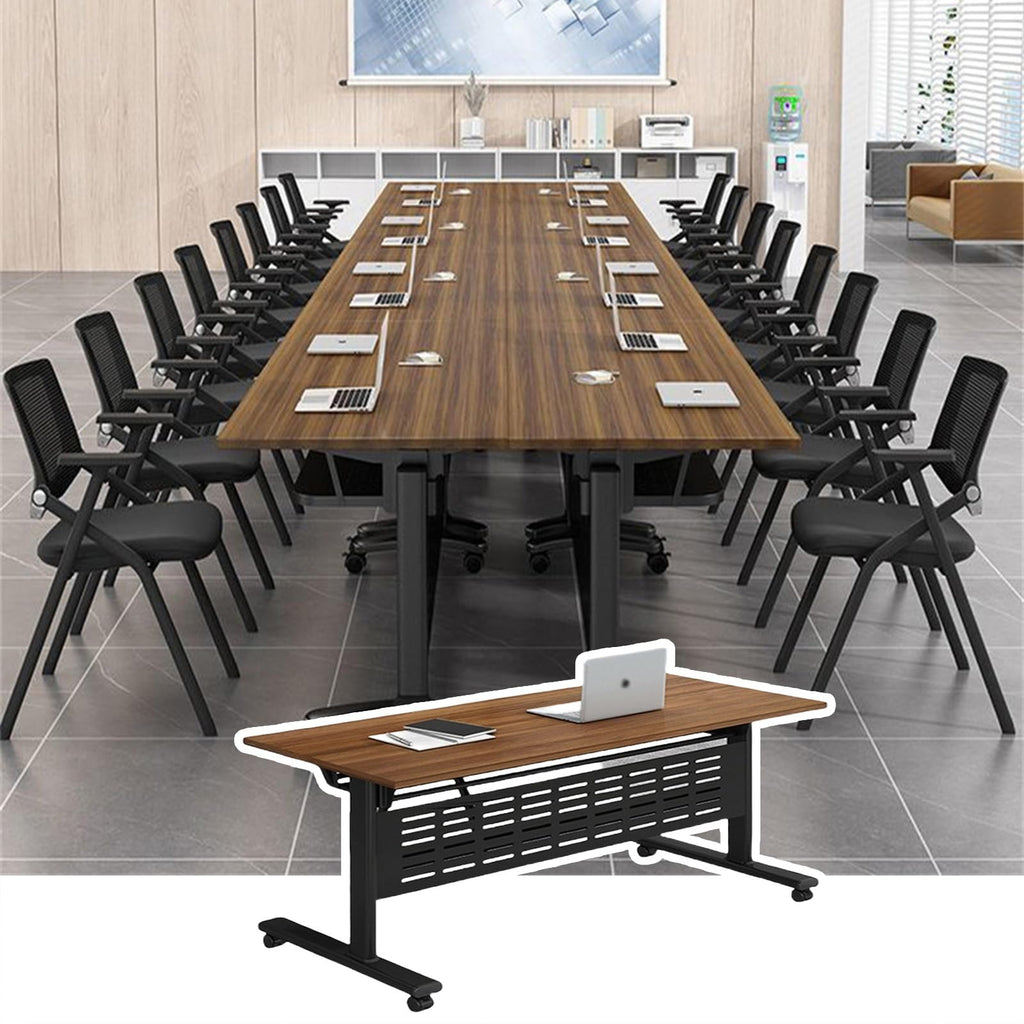 Portable Folding Conference Table with Wheels