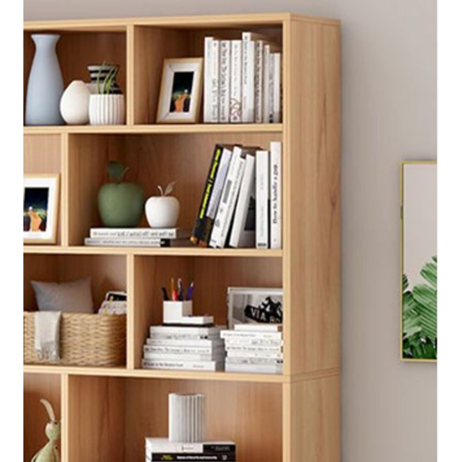 Industrial 6-Cube Bookcase with Storage Shelves