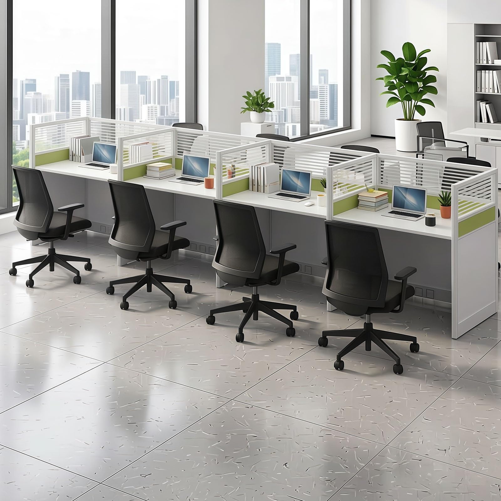 Modular Office Workstation Desk with Privacy Panels