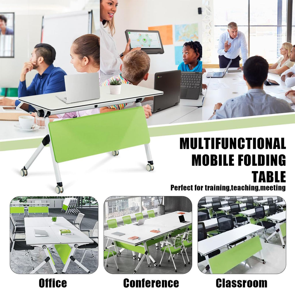 Mobile Folding Conference Table with Locking Wheels
