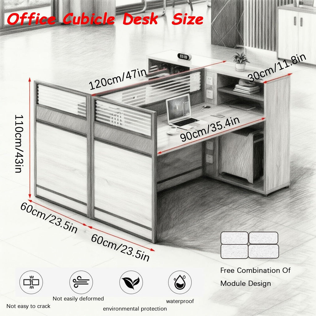 47" Office Cubicle Workstation with Partition Desk