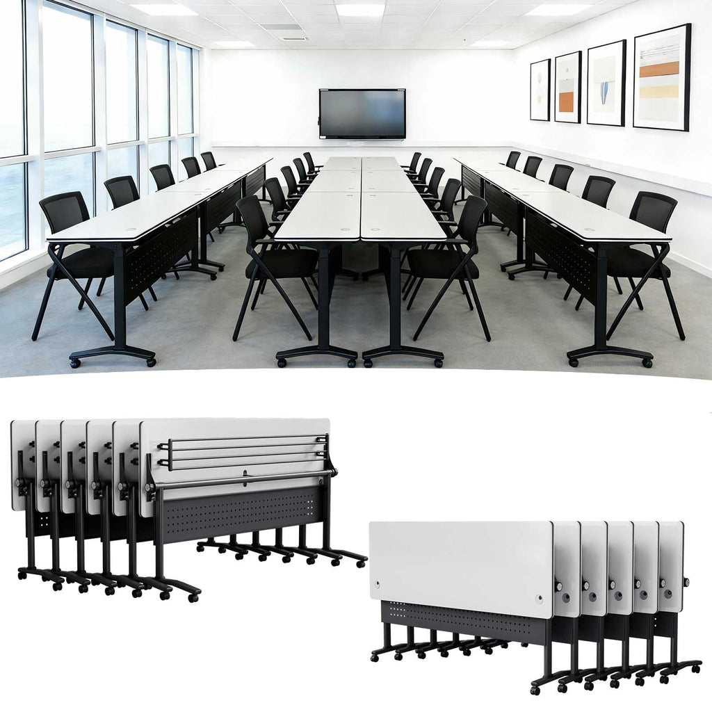 Modular Folding Conference Table with Wheels