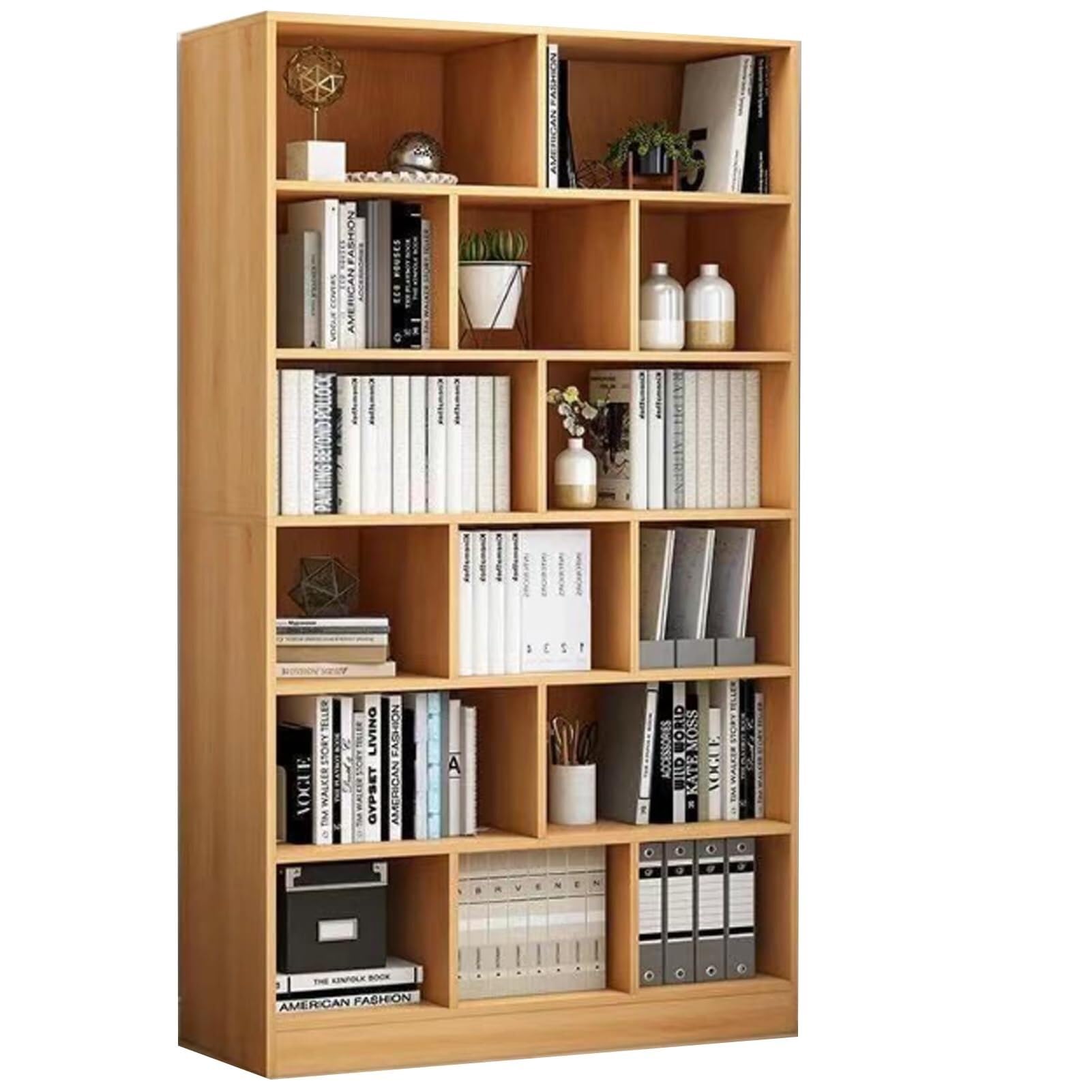 Industrial 6-Cube Bookcase with Storage Shelves