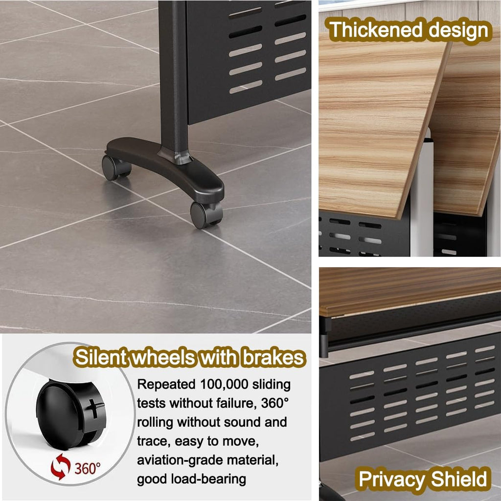 Portable Folding Conference Table with Wheels
