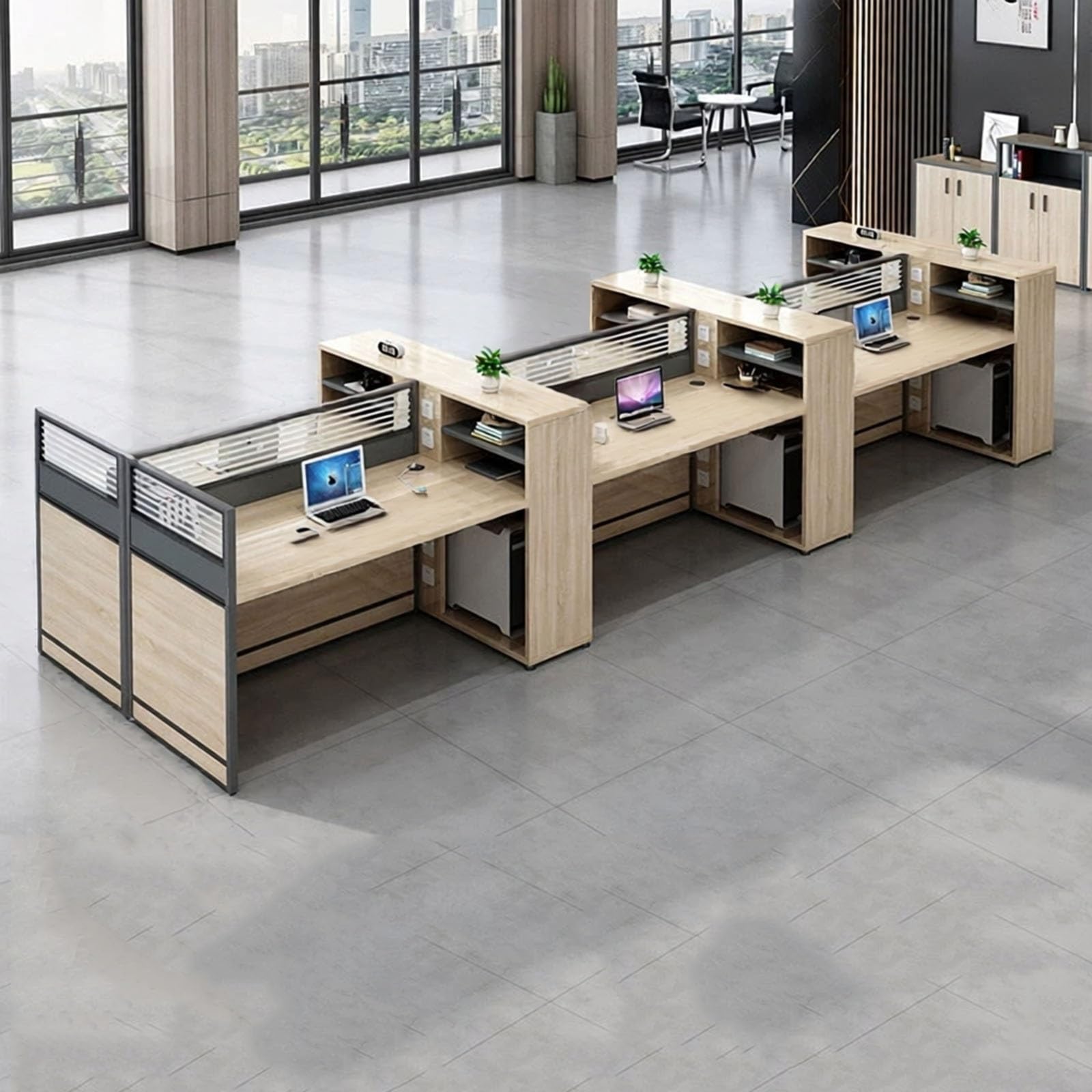 47" Office Cubicle Workstation with Partition Desk