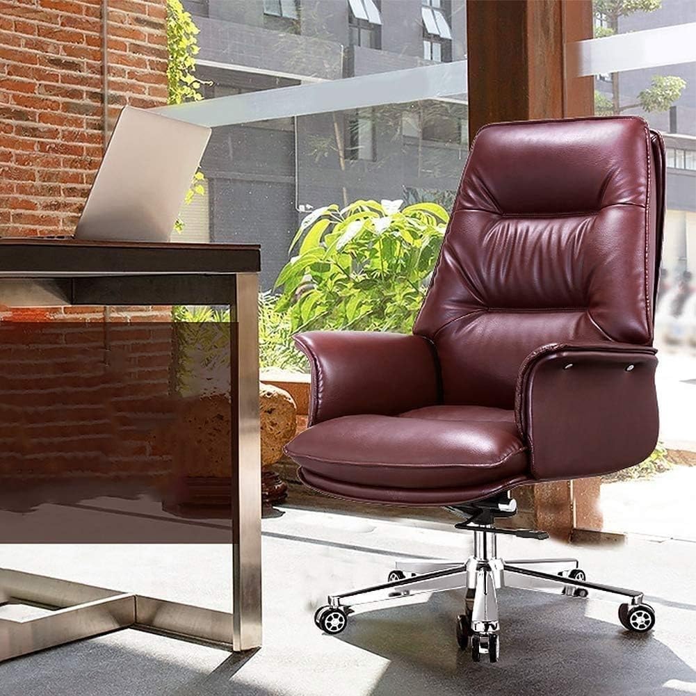 High-Back PU Leather Office Chair with Lumbar Support
