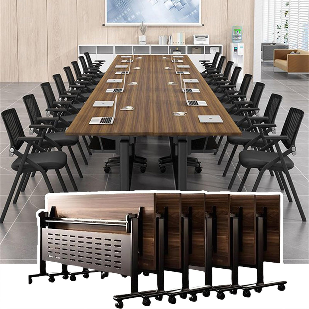 Portable Folding Conference Table with Wheels