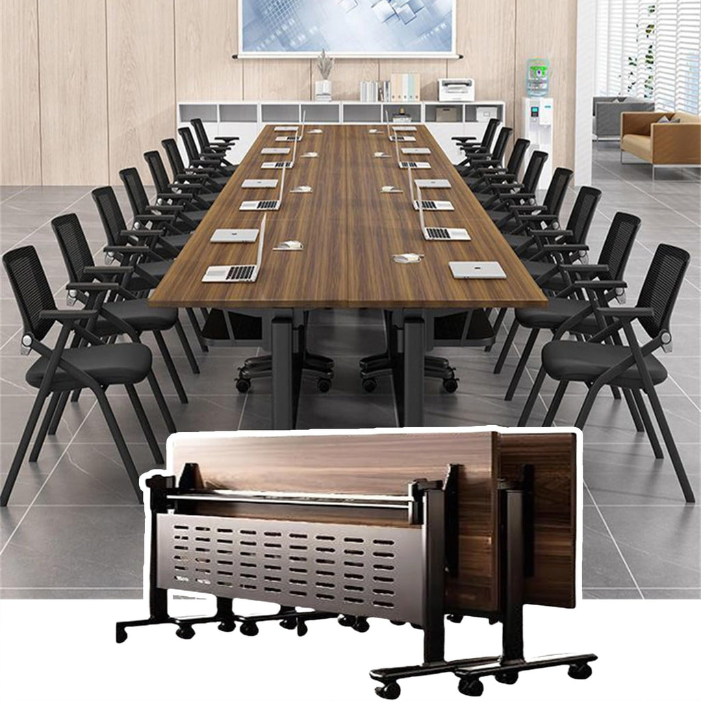 Portable Folding Conference Table with Wheels