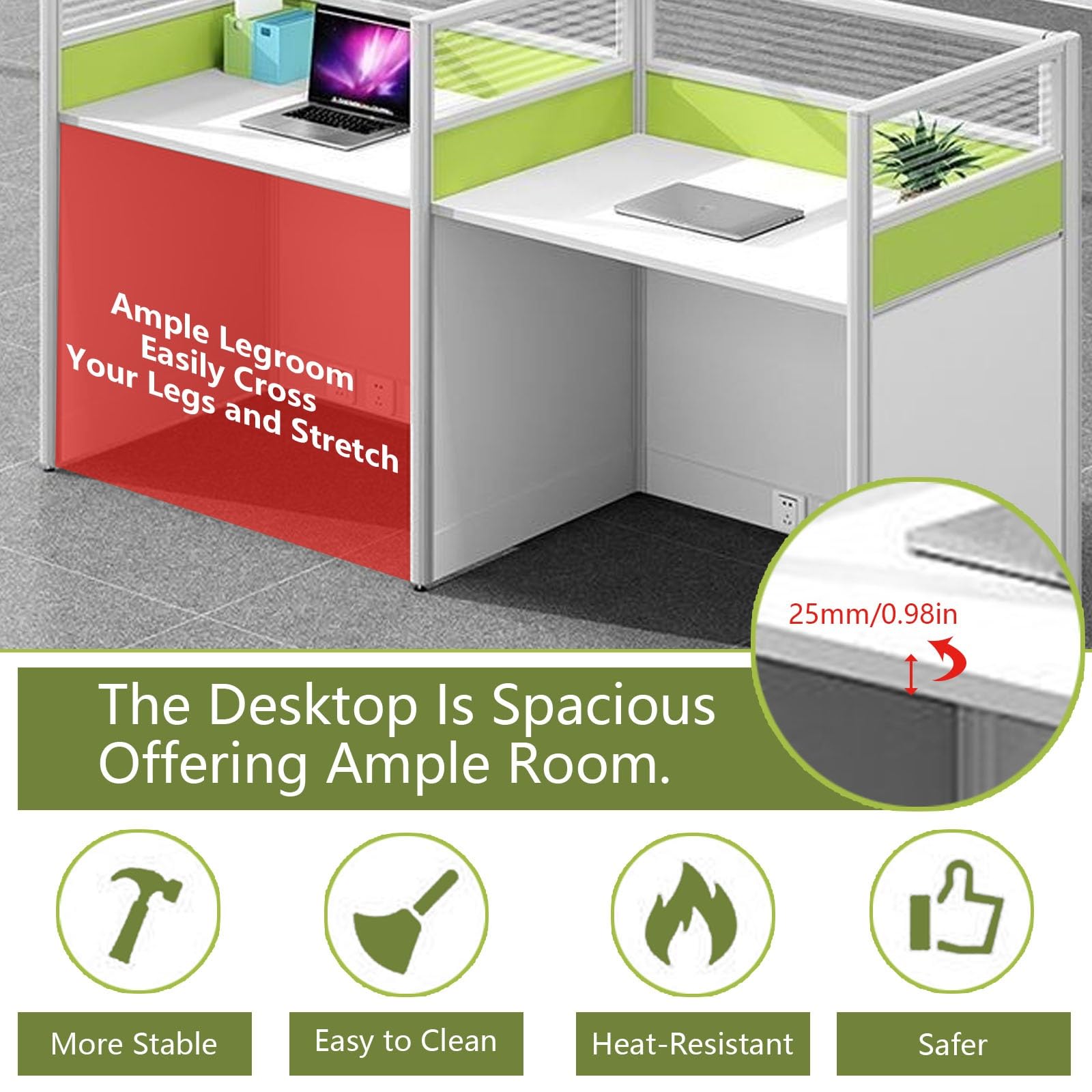 Modular Office Workstation Desk with Privacy Panels