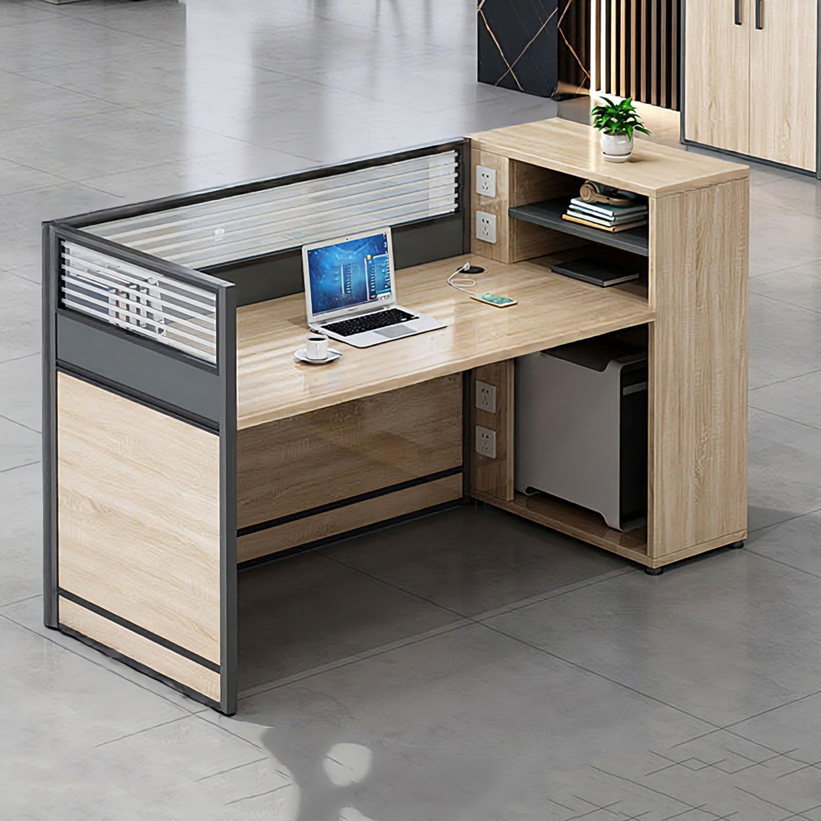 47" Office Cubicle Workstation with Partition Desk