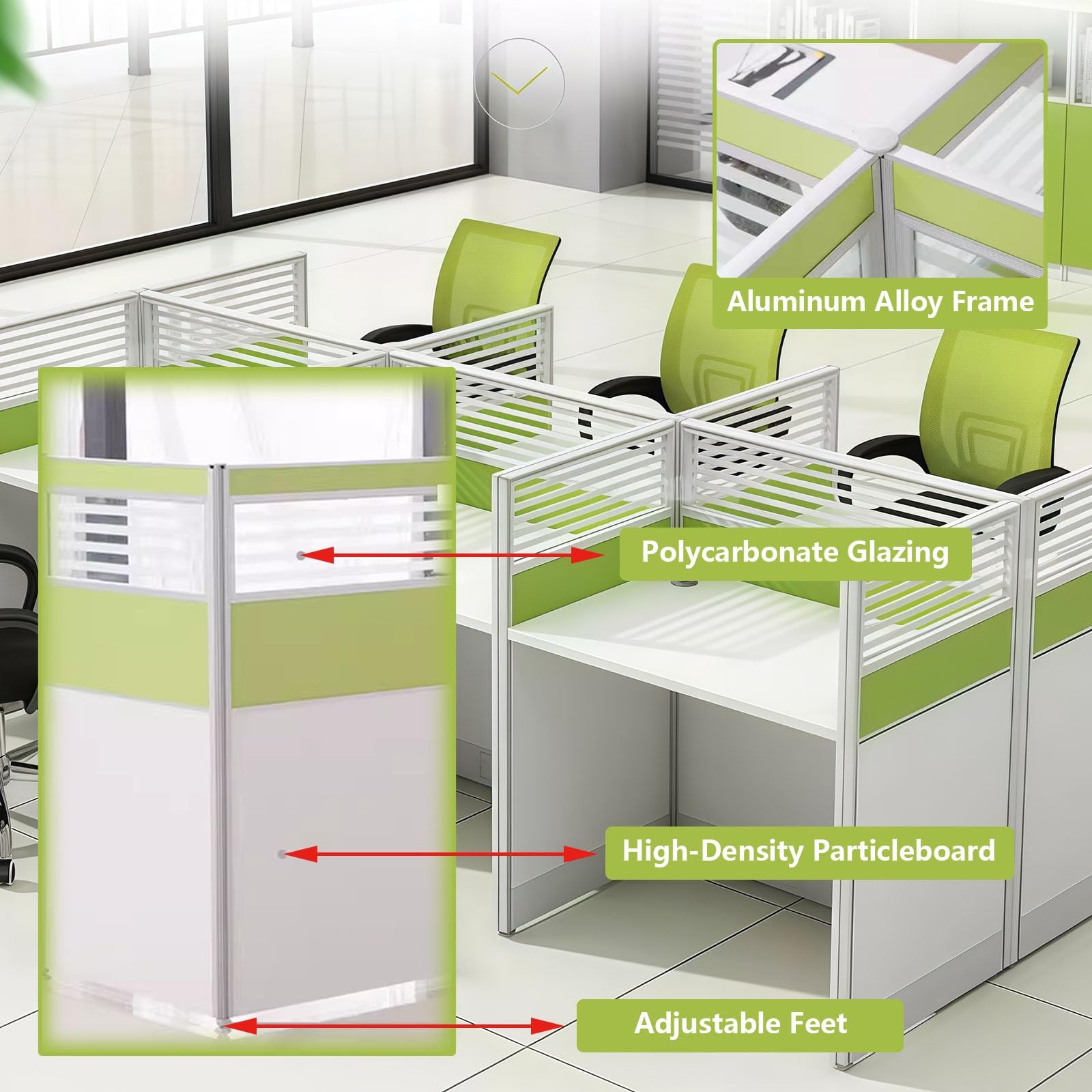 Modular Office Workstation Desk with Privacy Panels