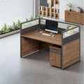 Modular Office Workstation Desk with Privacy Panels & Storage Cabinet