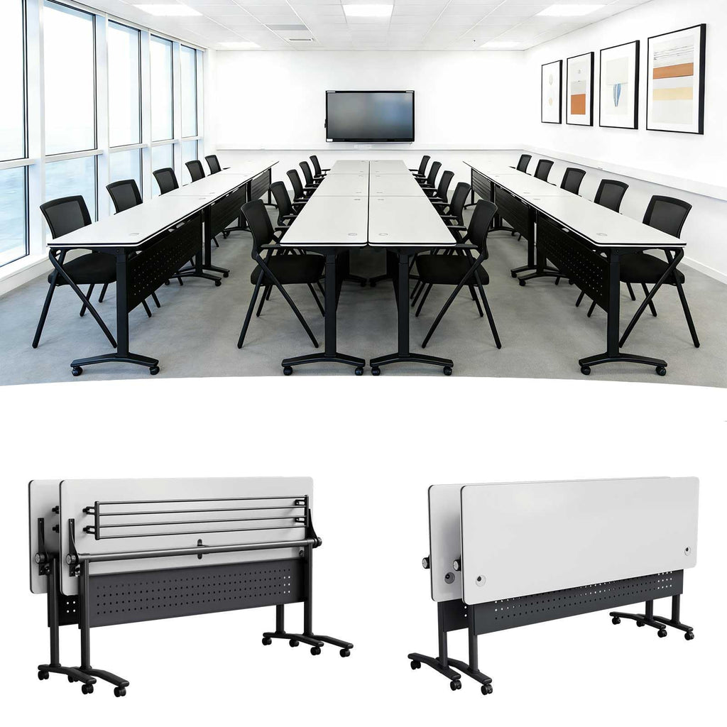 Modular Folding Conference Table with Wheels