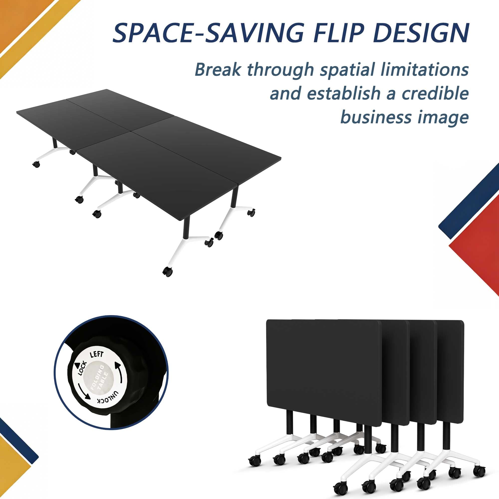 Modular Folding Conference Table with Wheels