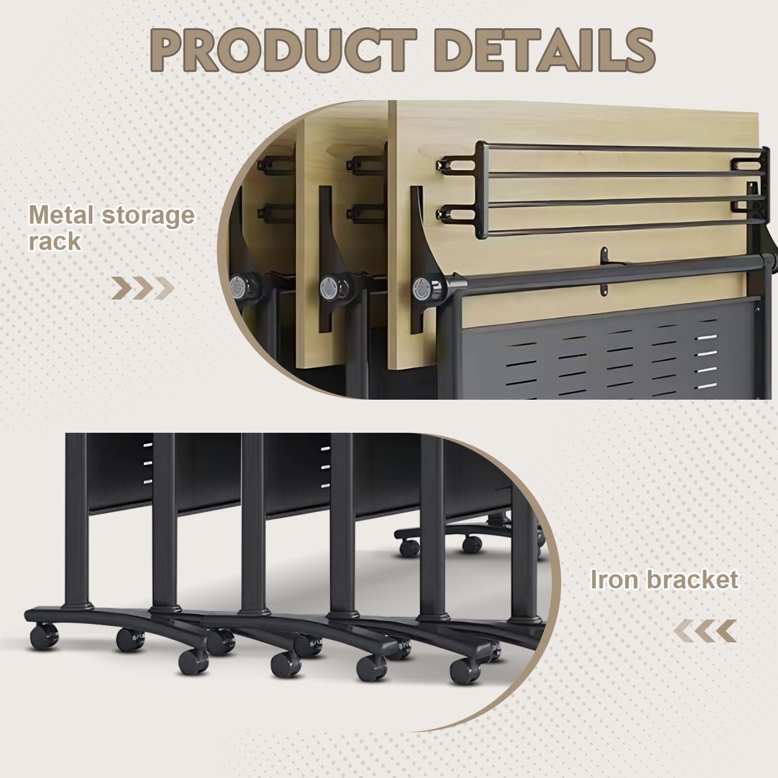 Folding Conference Table for 12–16 People with Wheels
