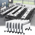 Mobile Folding Conference Table with Wheels