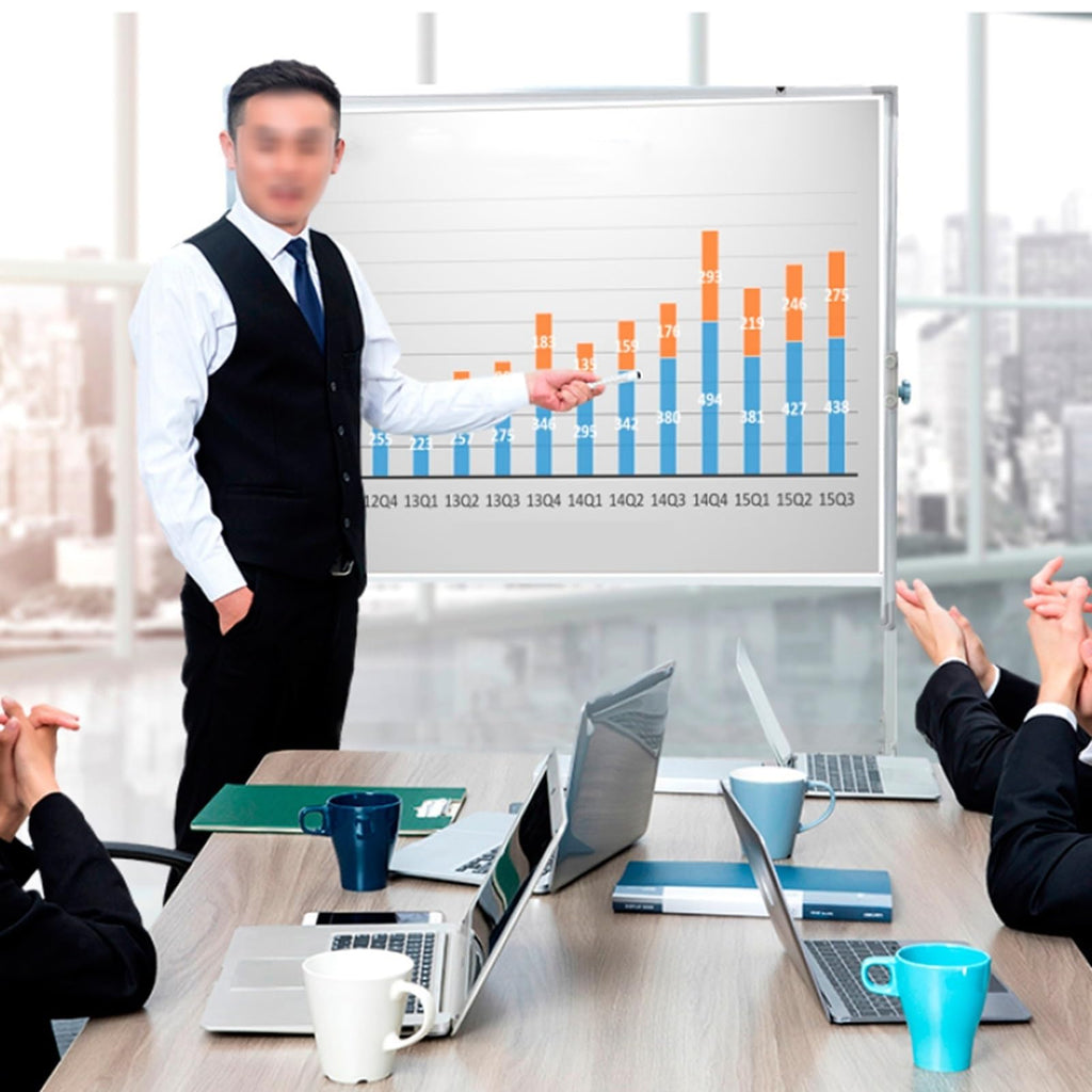 Height-Adjustable Double-Sided Mobile Whiteboard