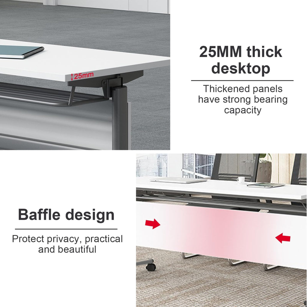 Mobile Folding Conference Table with Wheels