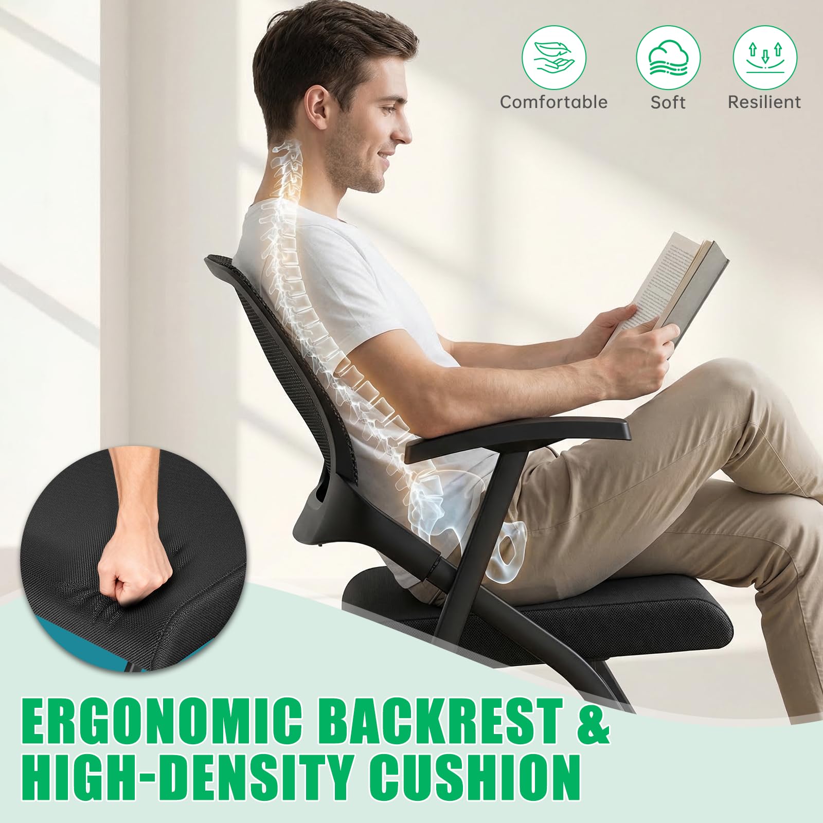 Stackable Mesh Conference Chair with Wheels