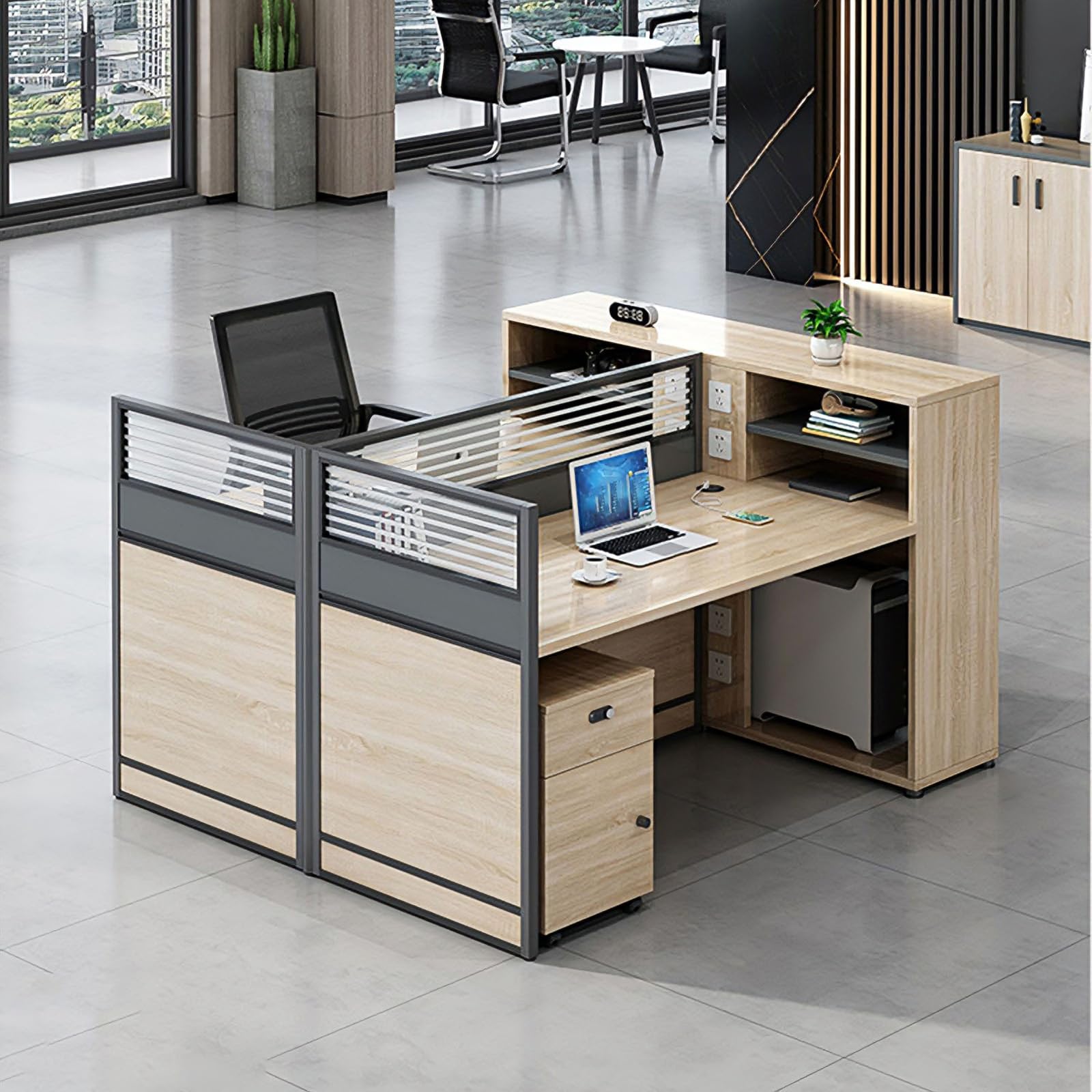 47" Office Cubicle Workstation with Partition Desk