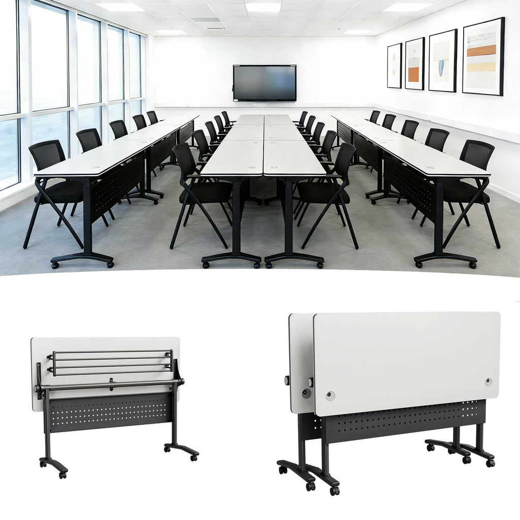 Modular Folding Conference Table with Wheels