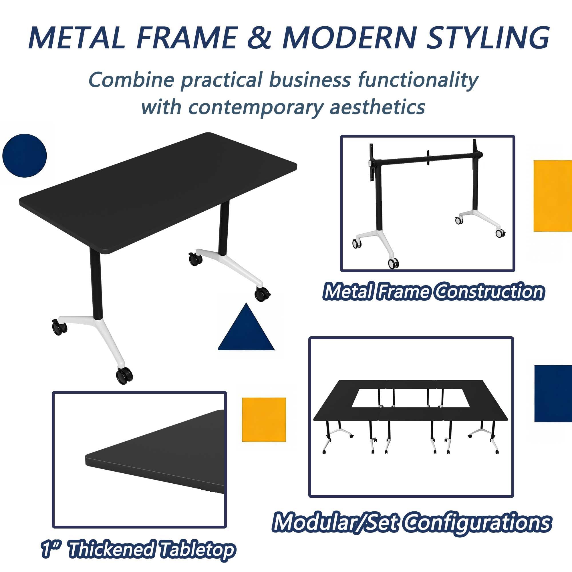 Modular Folding Conference Table with Wheels