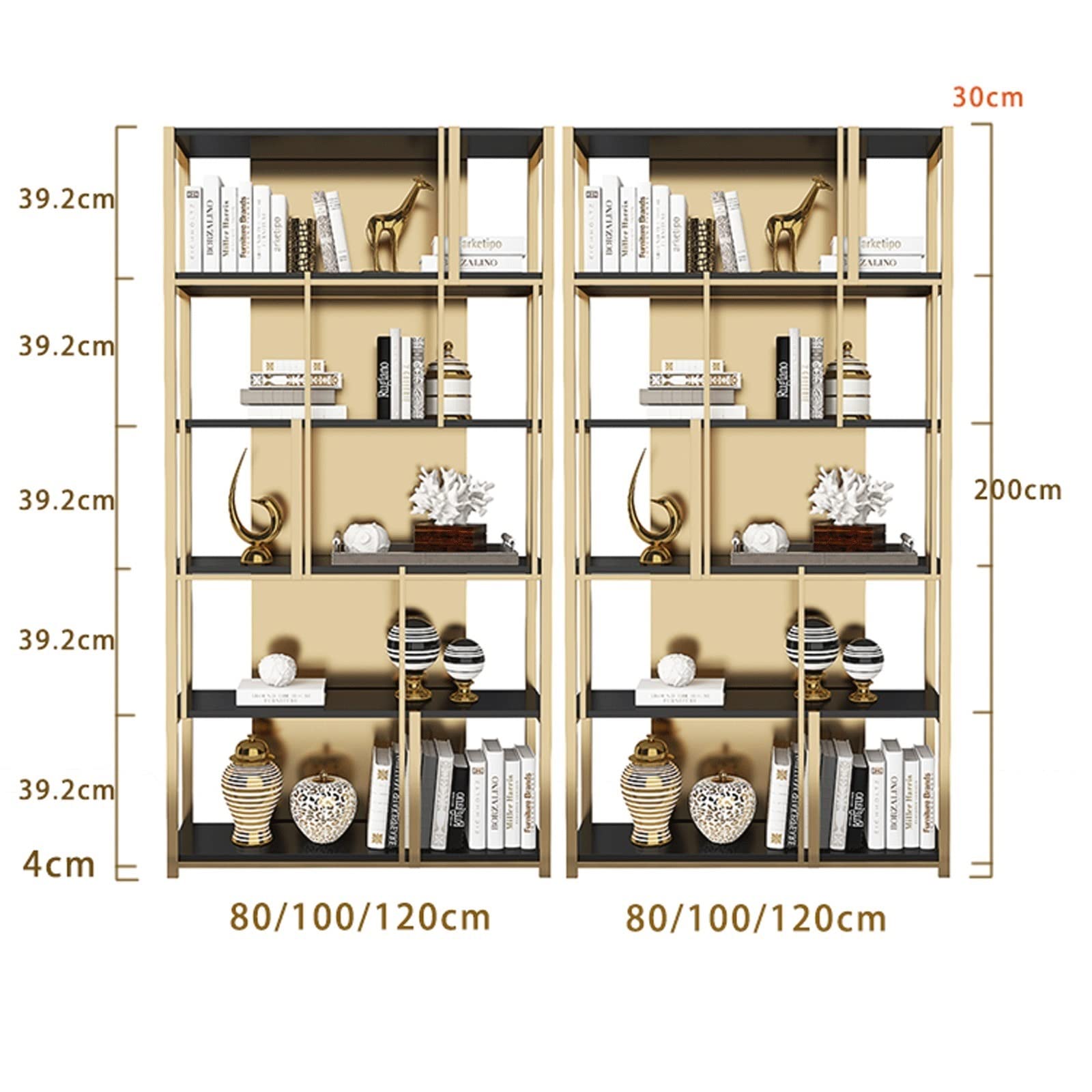 Metal Bookshelf Display Rack for Home & Office