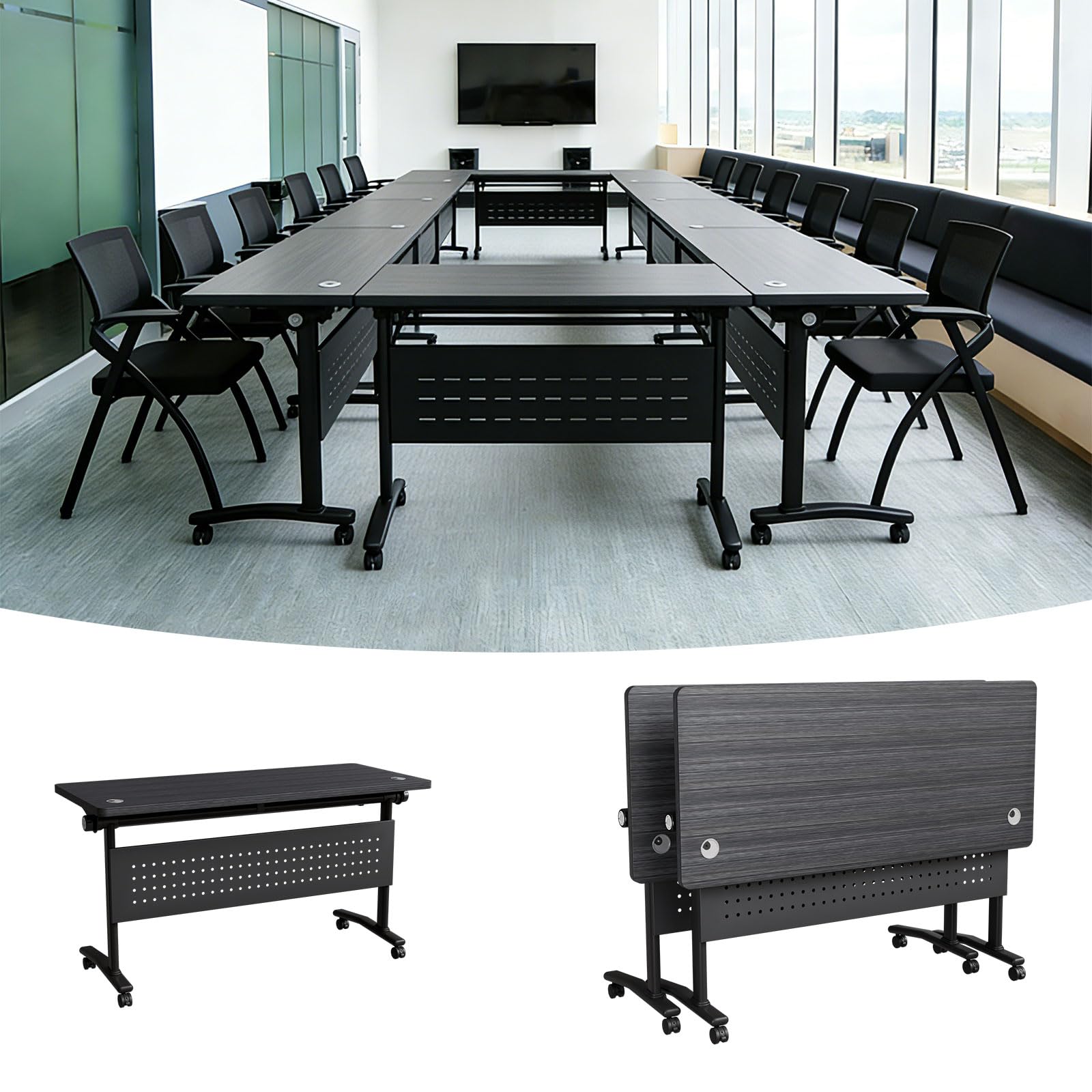 Modular Folding Conference Table with Wheels