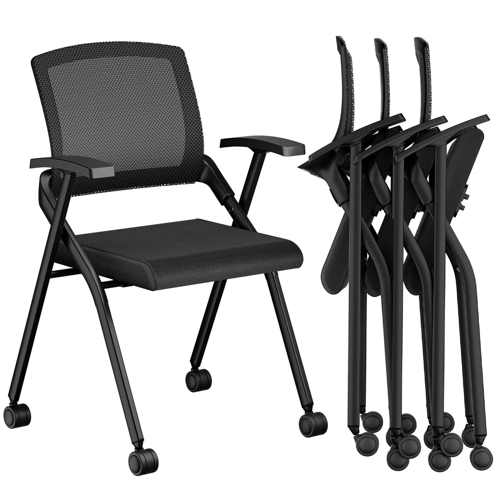 Stackable Mesh Conference Chair with Wheels