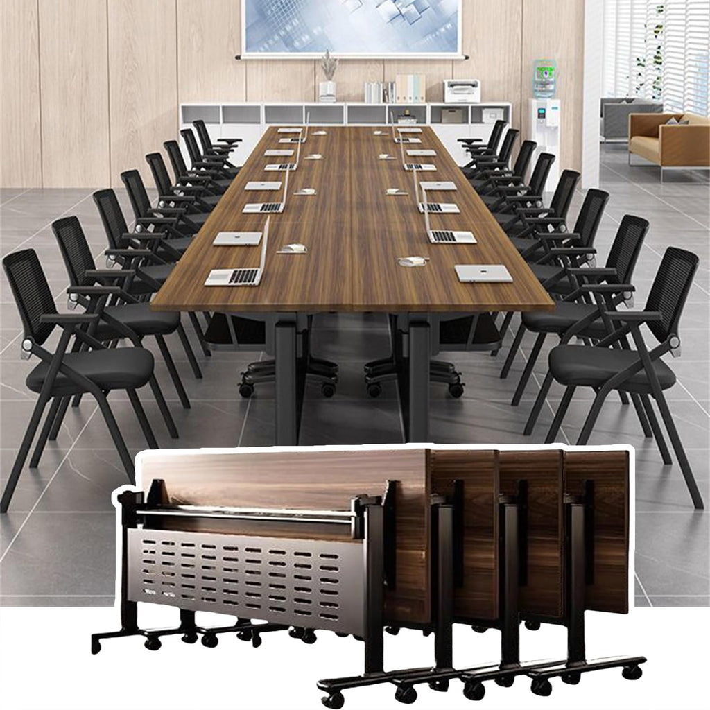 Portable Folding Conference Table with Wheels