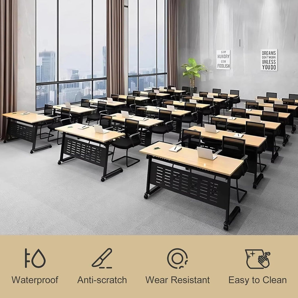Folding Conference Table for 12–16 People with Wheels