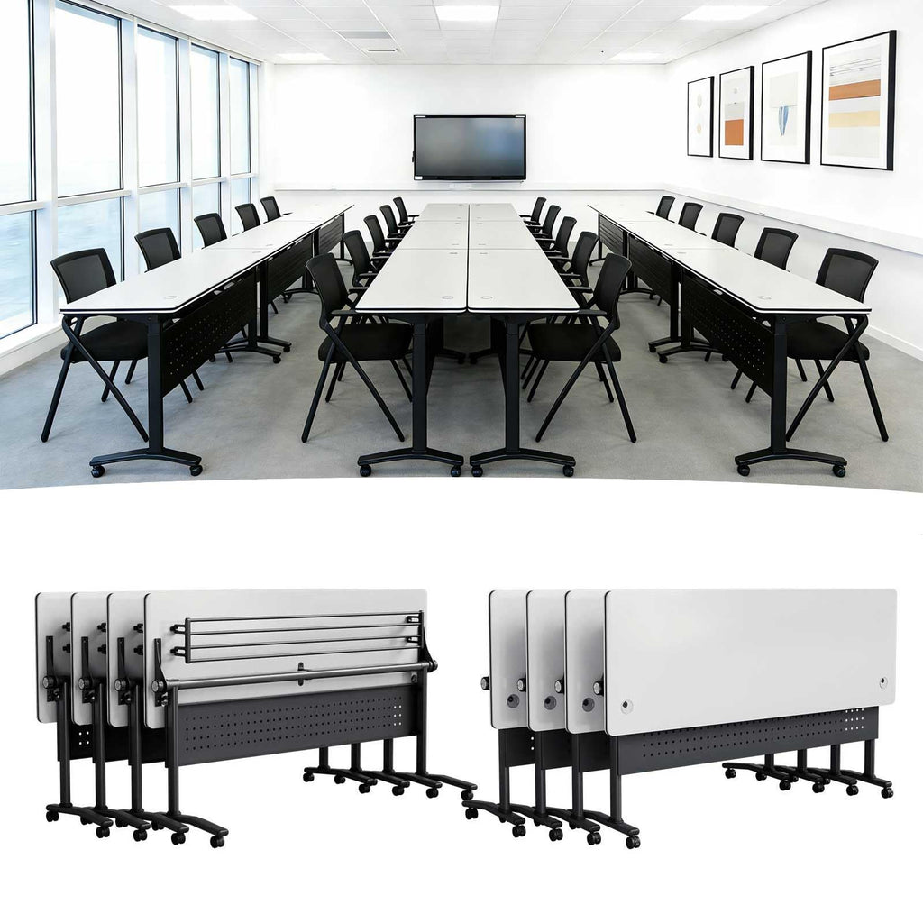Modular Folding Conference Table with Wheels