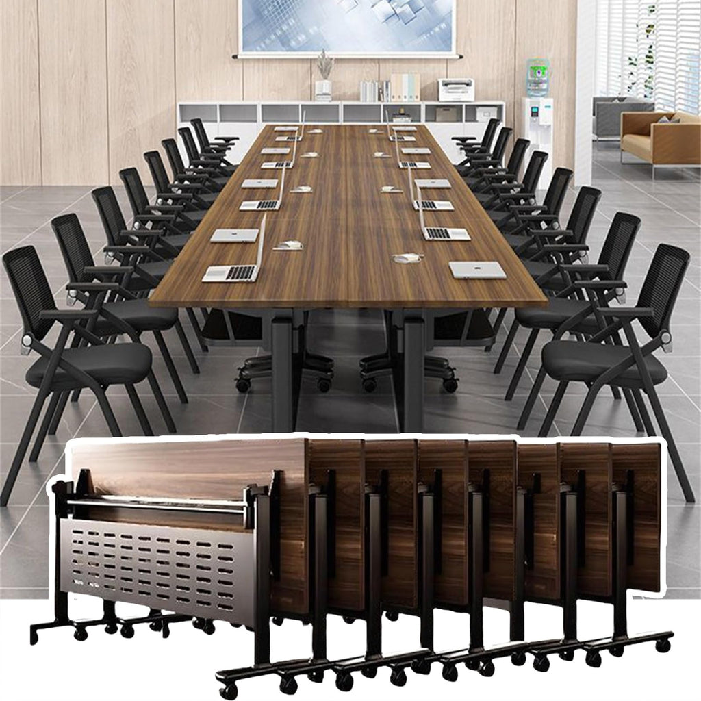 Portable Folding Conference Table with Wheels