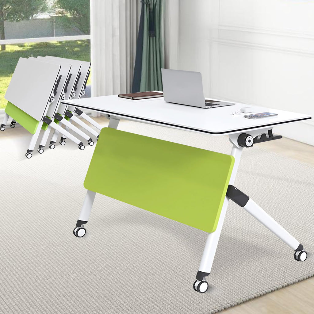 4-Pack Mobile Folding Conference Tables with Lockable Wheels