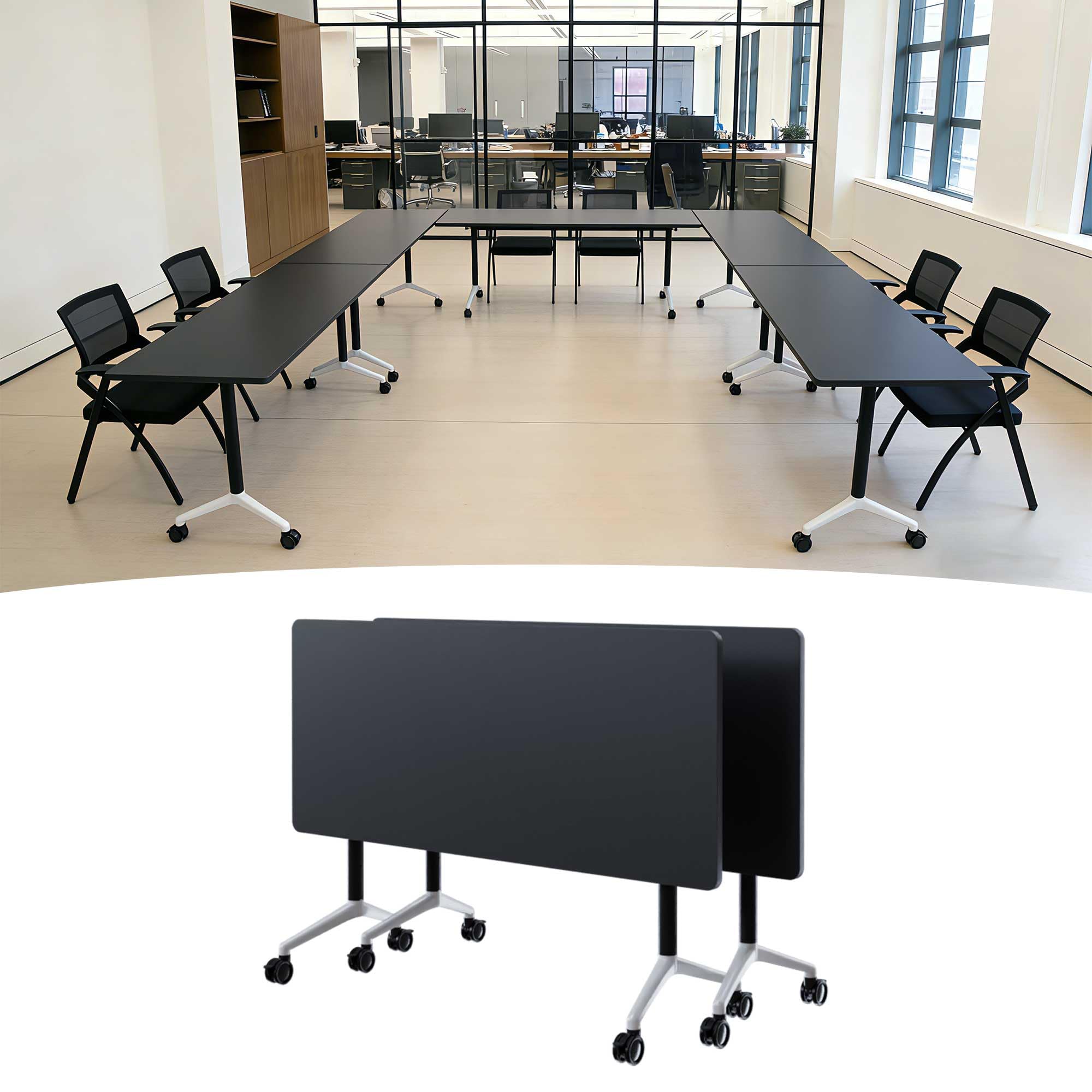 Modular Folding Conference Table with Wheels