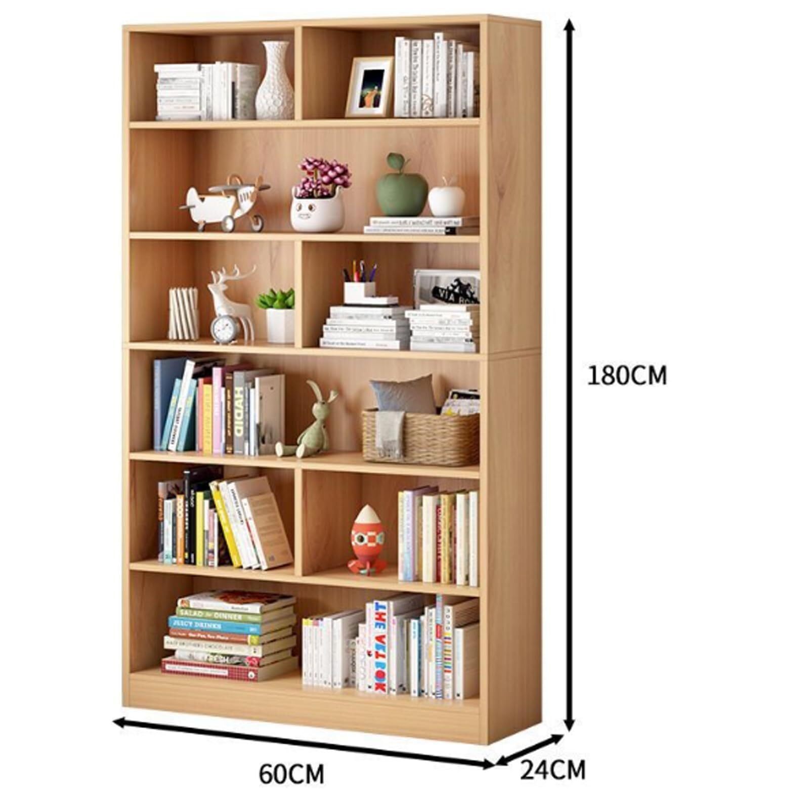 Industrial 6-Cube Bookcase with Storage Shelves