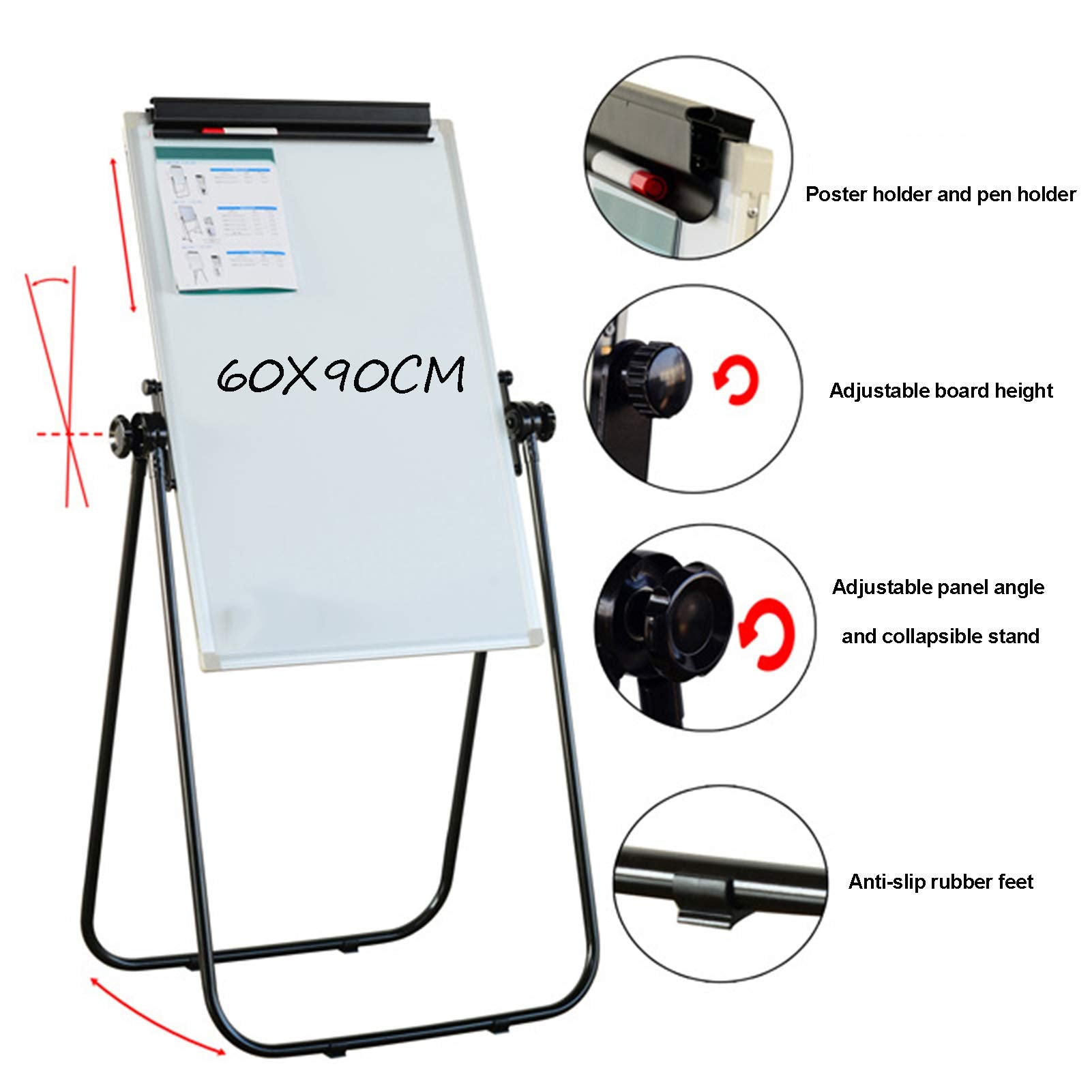 Adjustable Magnetic Whiteboard Easel with Stand