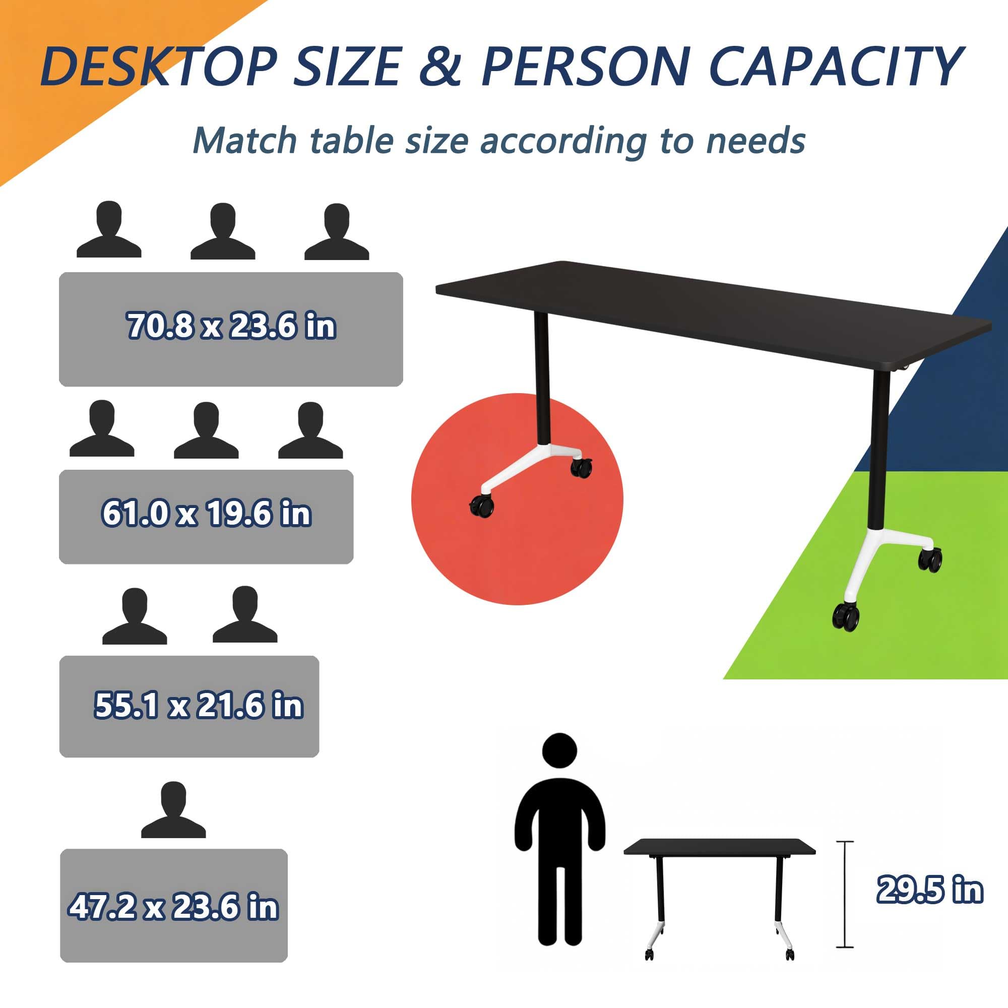 Modular Folding Conference Table with Wheels