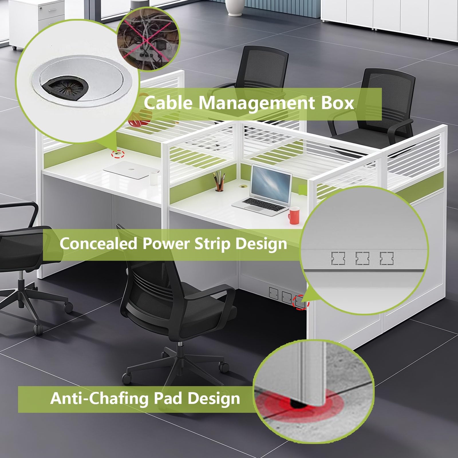Modular Office Workstation Desk with Privacy Panels