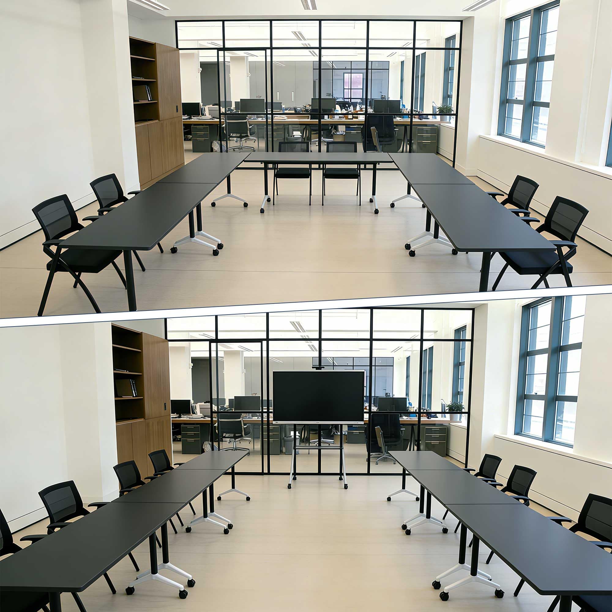 Modular Folding Conference Table with Wheels