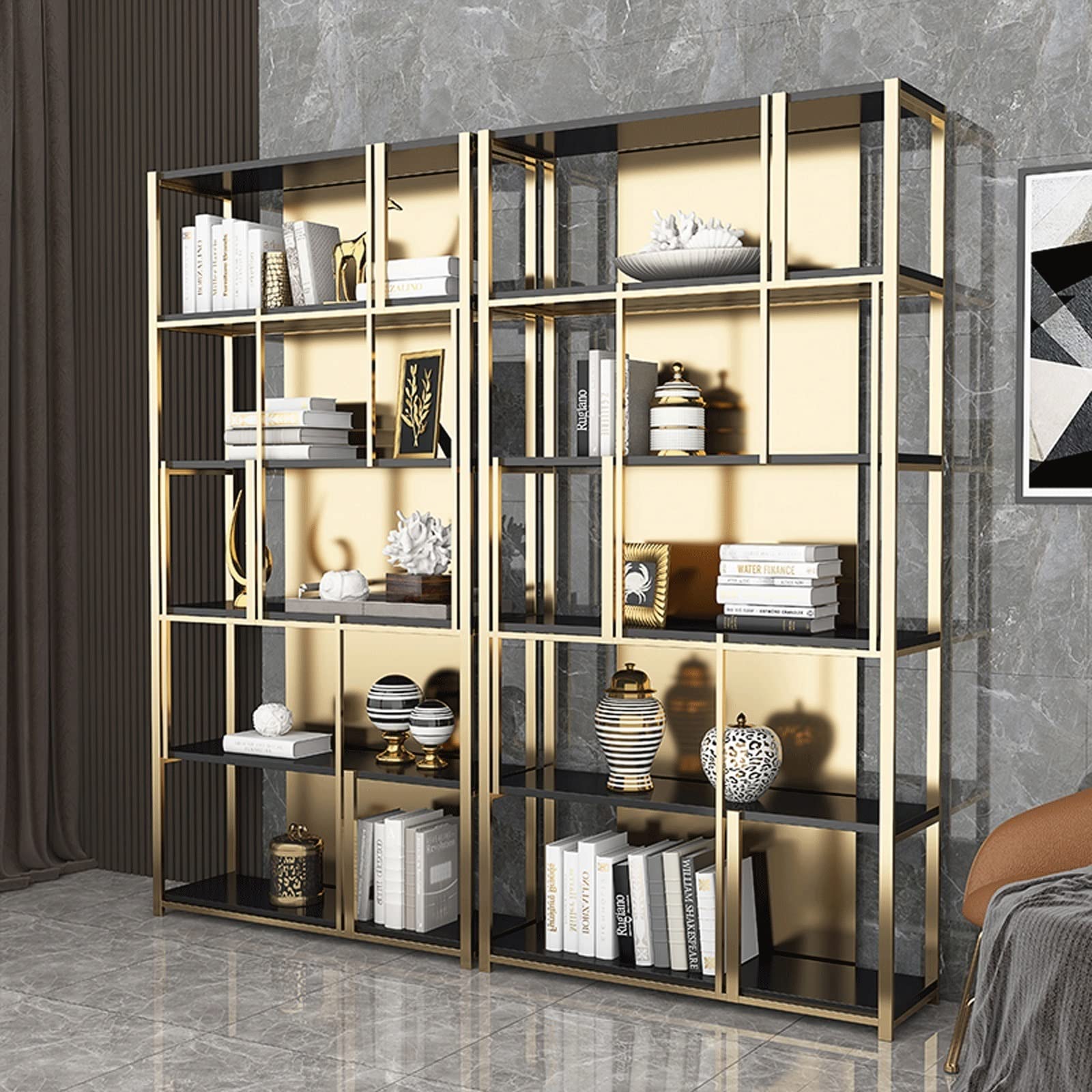 Metal Bookshelf Display Rack for Home & Office