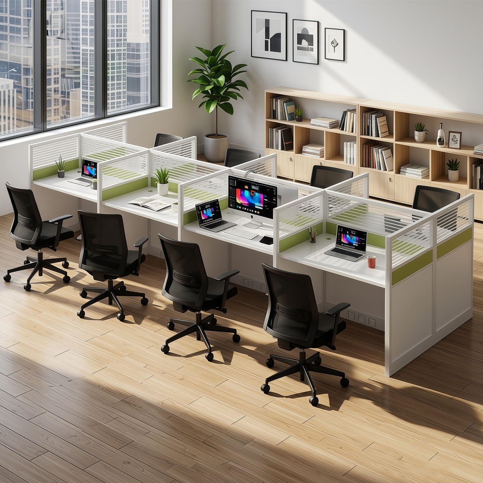 Modular Office Workstation Desk with Privacy Panels
