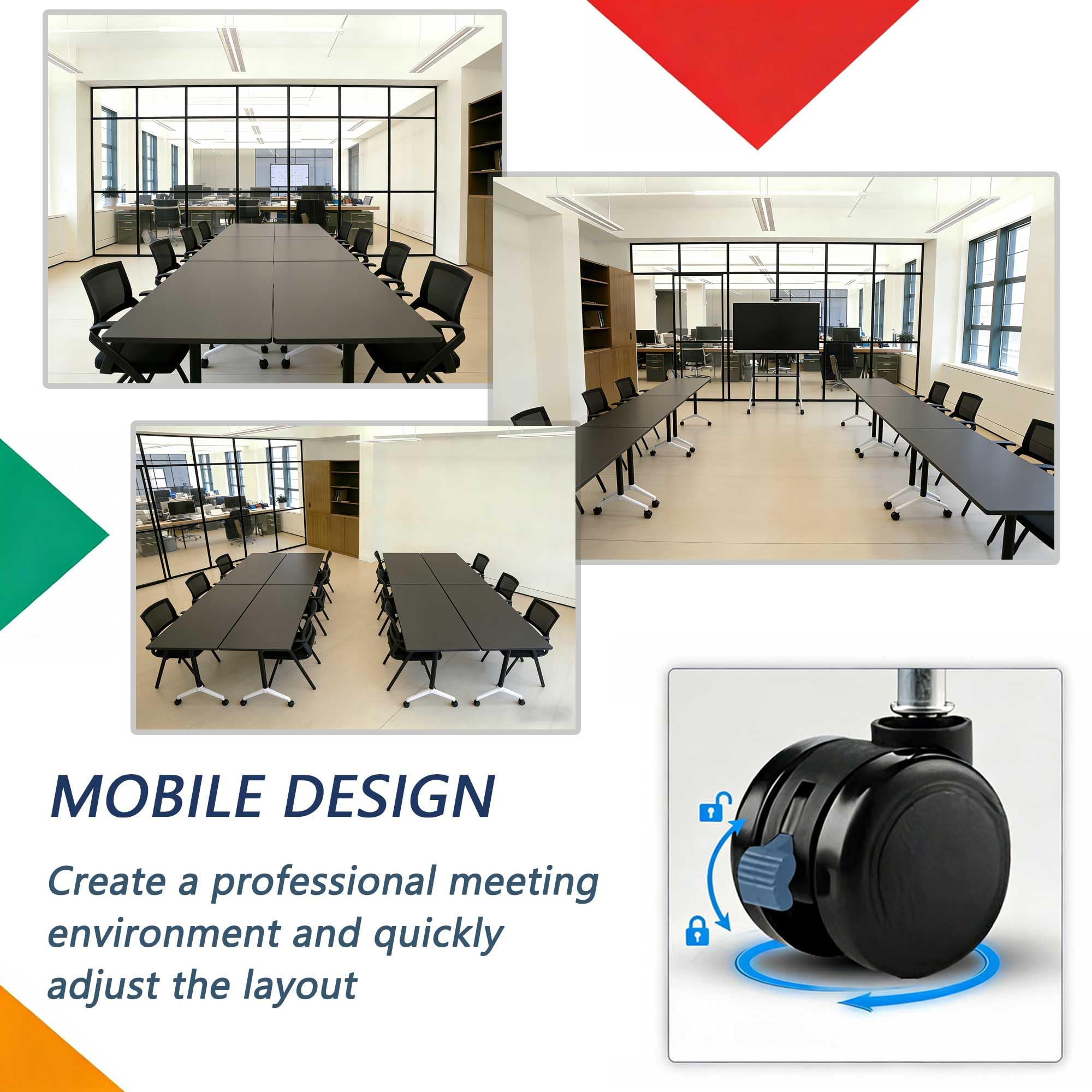 Modular Folding Conference Table with Wheels