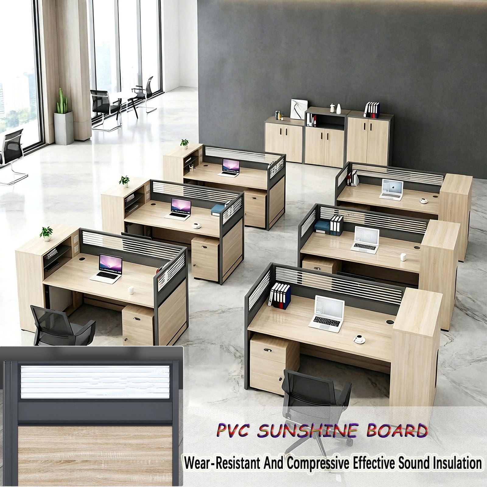 47" Office Cubicle Workstation with Partition Desk