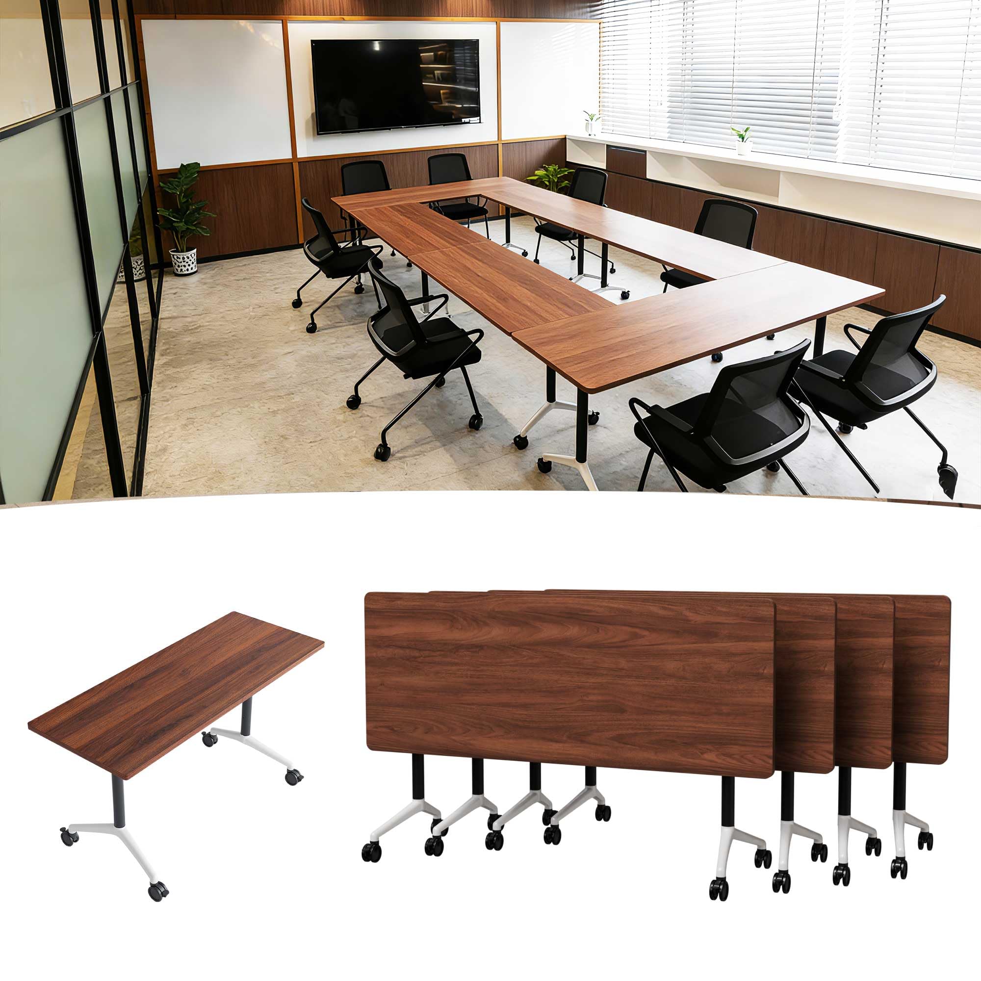 Modular Folding Conference Table with Wheels