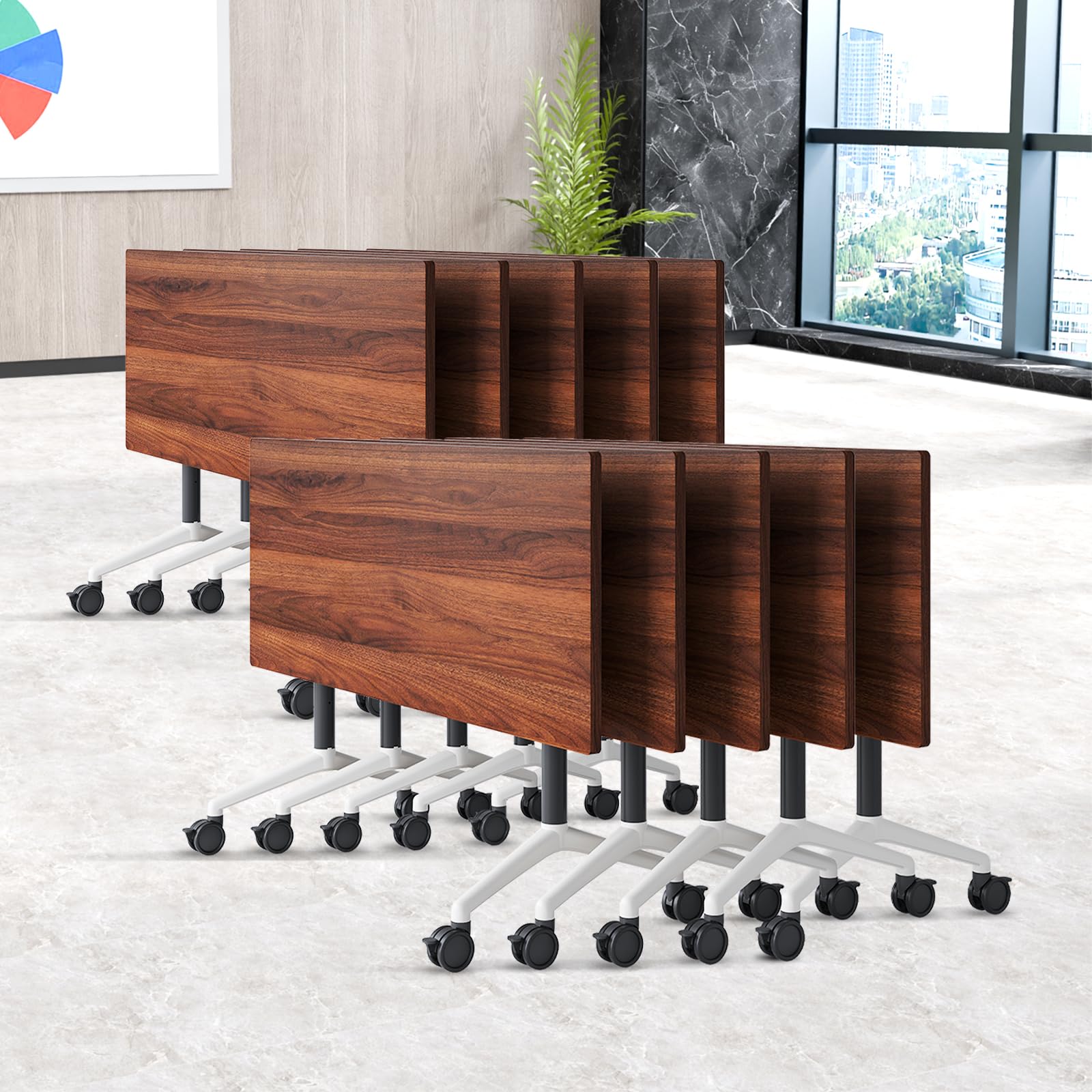Folding Conference Table with Wheels for Office & Training Rooms